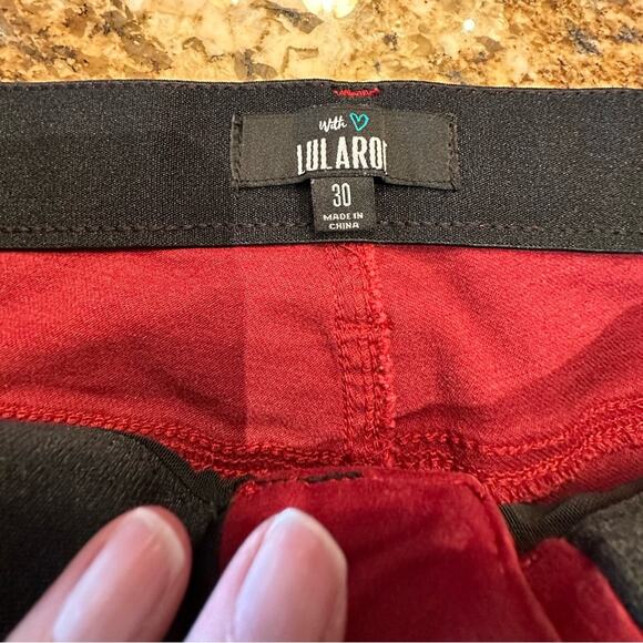 LulaRoe Womens Size 30 Crimson Red Skinny Jeans - Picture 3 of 5